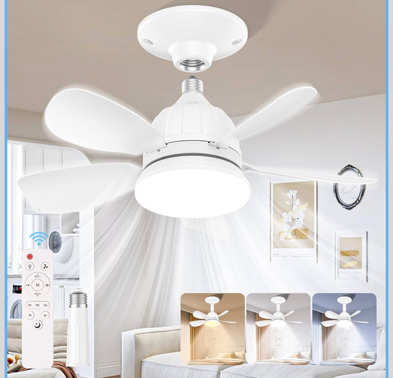 AeroLight E27 – Smidig Takfläkt med Integrerad LED-belysning