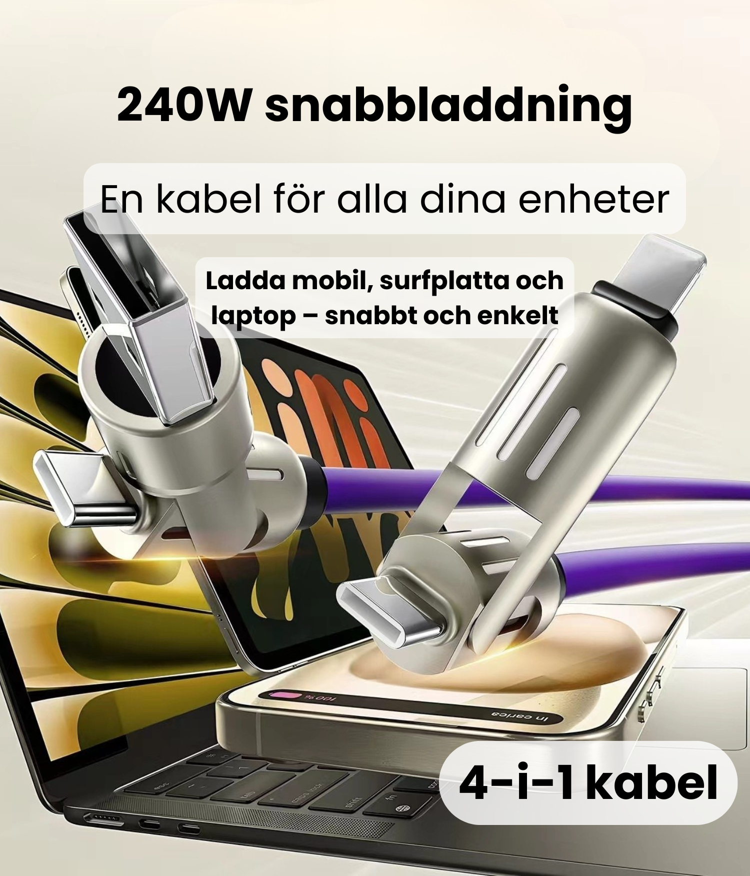 PowerLink 4-in-1™ - En Kabel För Alla Dina Enheter