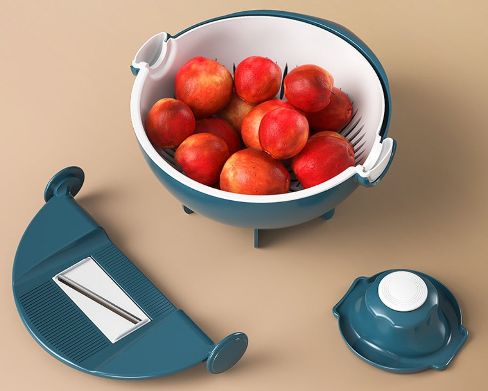 KitchenPro™ -  9-i-1 Grönsaksskärare med Durkslag