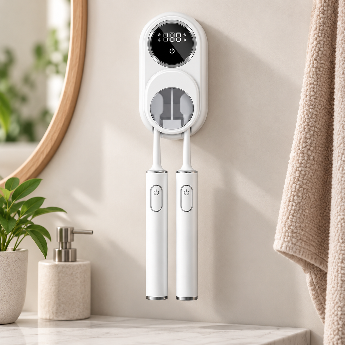 PureBrush – Smart tandborstrengörare med UV-C desinfektion och värmetorkning