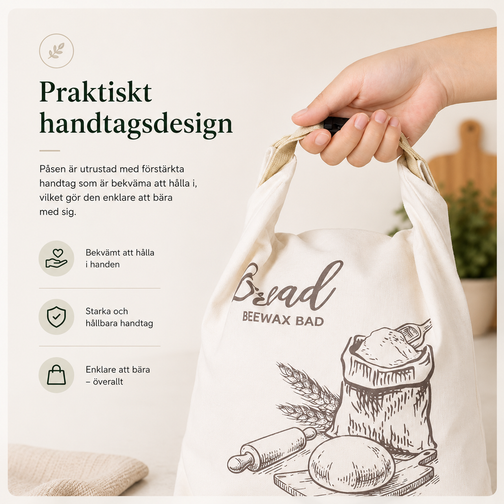 FreshKeep™ - Brödpåse med bivax - Återanvändbar förvaring för färskt bröd