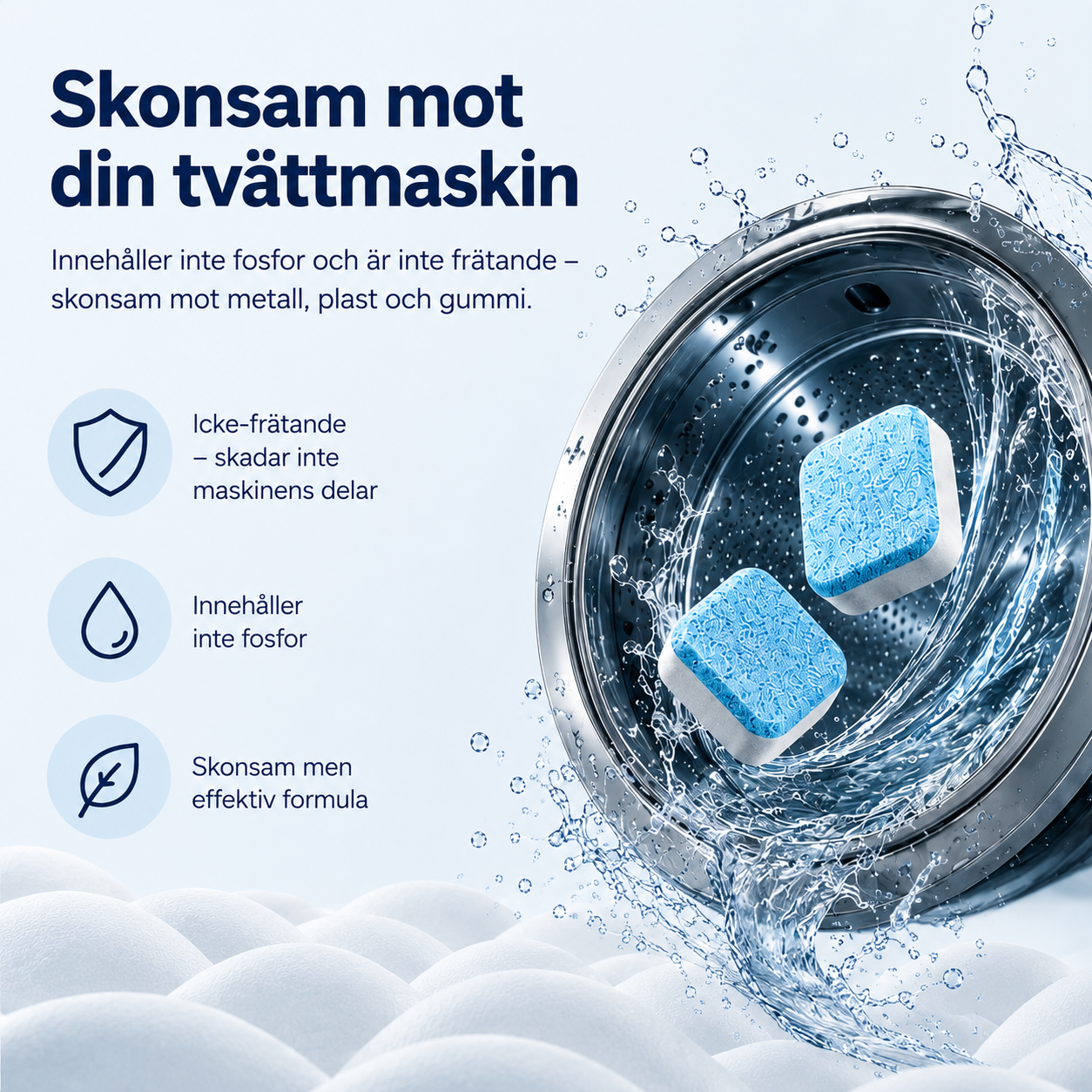 🔥 Kraftfulla djuprengöringstabletter för tvättmaskiner – Eliminerar dålig lukt snabbt