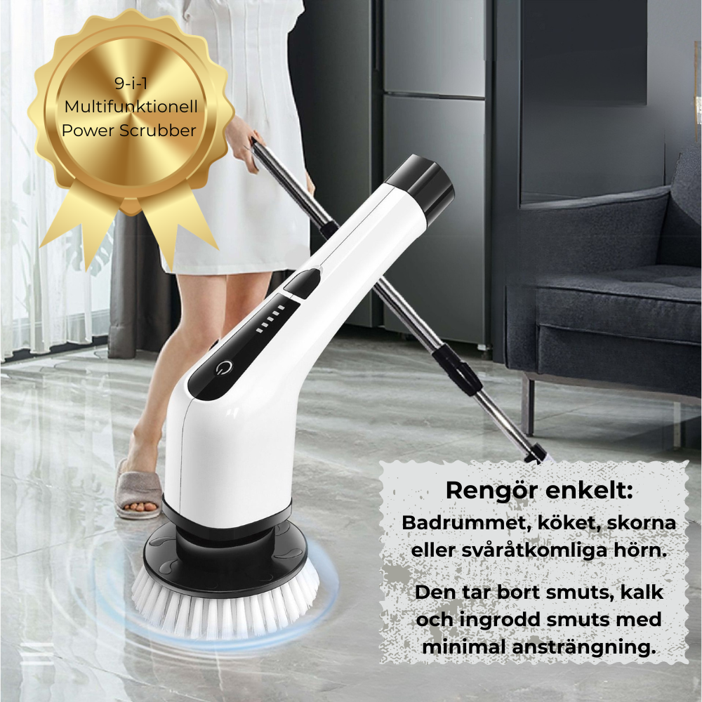 9-i-1 Multifunktionell Power Scrubber -Sladdfri Elektrisk Rengöringsborste