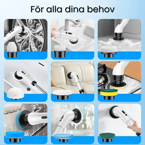 9-i-1 Multifunktionell Power Scrubber -Sladdfri Elektrisk Rengöringsborste