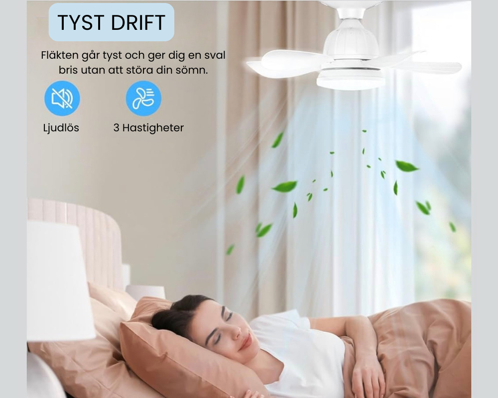 AeroLight E27 – Smidig Takfläkt med Integrerad LED-belysning