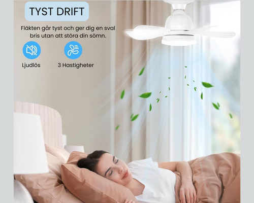 AeroLight E27 – Smidig Takfläkt med Integrerad LED-belysning