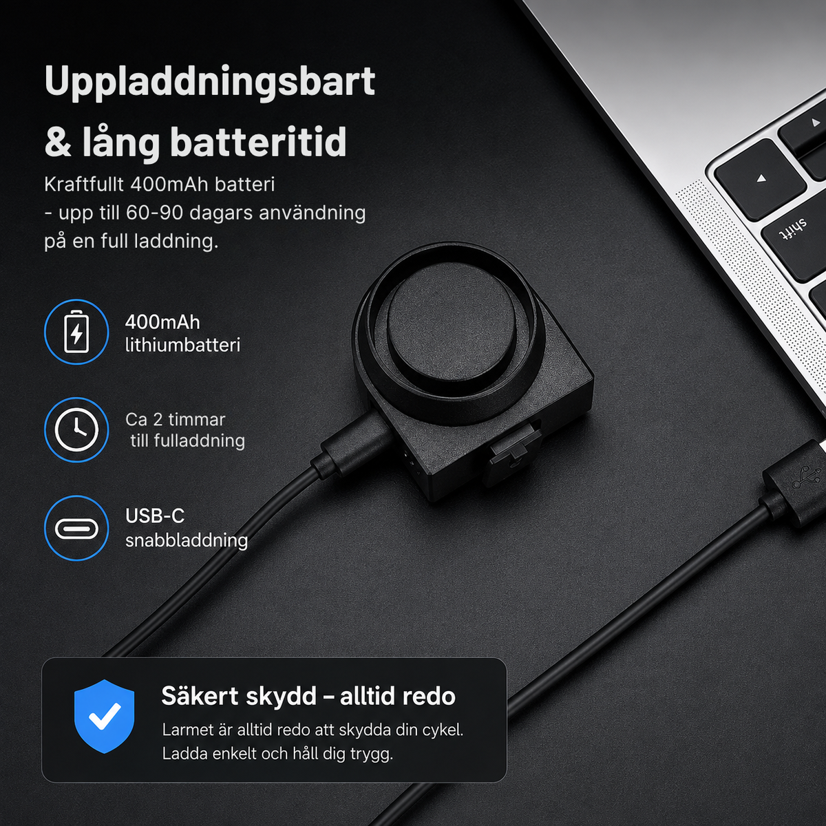 Cykel- och Elscooterlarm - Avskräck tjuven med ett högt ljud