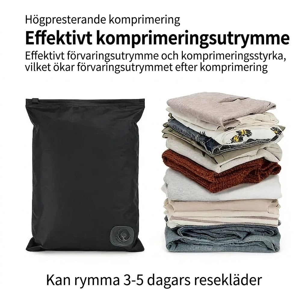Vakuumförvaringspåse För Resväskan – Med Inbyggd Elektrisk Vakuumpump